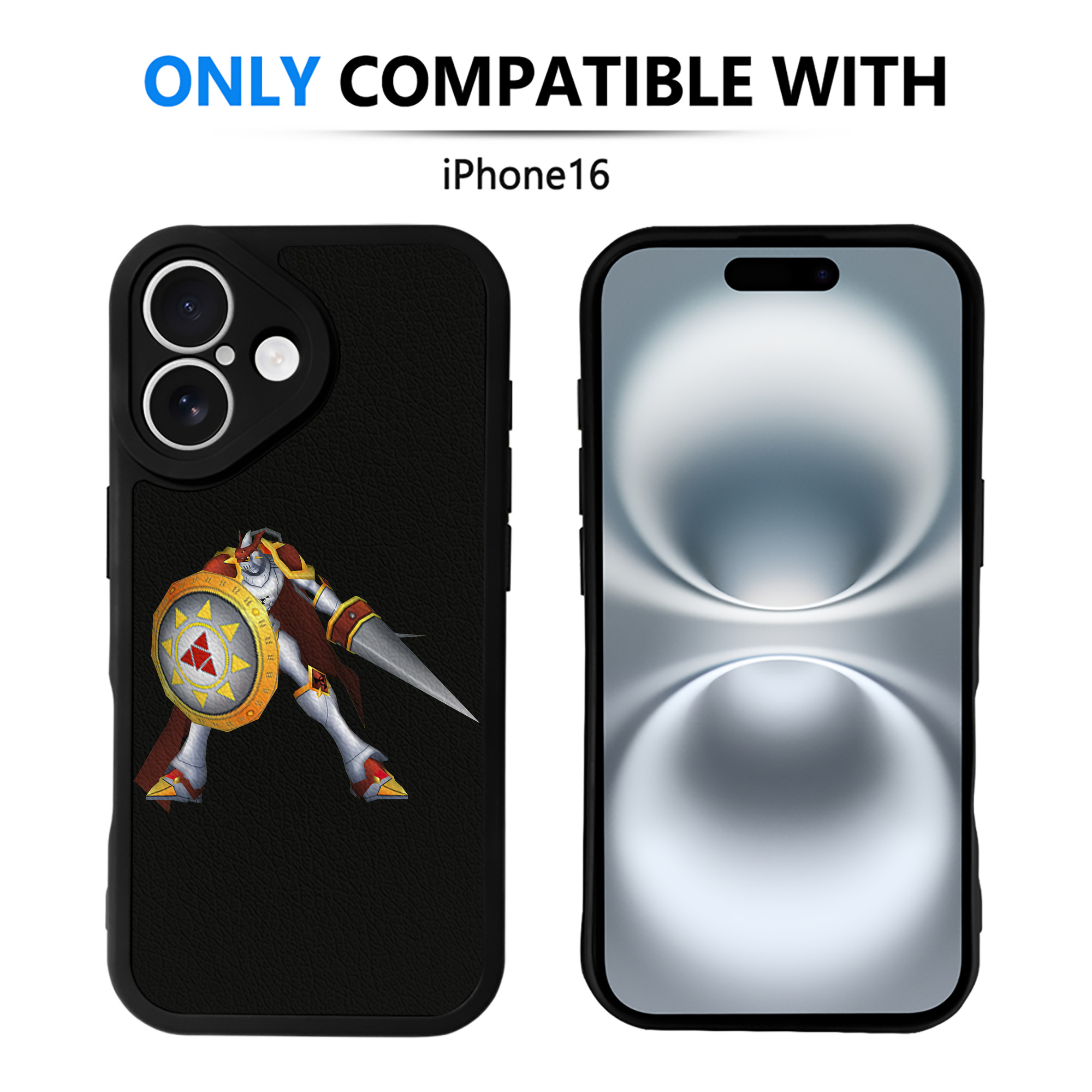 （画像用） Digimon デジタルモンスター/デジモン 【iPhone 16シリーズ対応】シリコンスマホケース（レザー調） 材質：シリコン